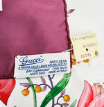 Load image into Gallery viewer, 【中古】グッチ GUCCI シルクスカーフ フラワー 花柄 ボタニカル ワインレッド j0405oq00358
