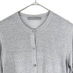 将图片加载到图库查看器，【中古】セオリーリュクス Theory luxe 七分袖カーディガン バックレース編み 透け感 ライトグレー i0807n0025
