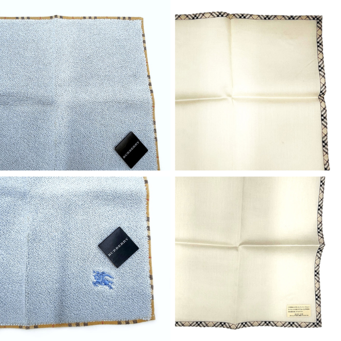 【中古】バーバリー BURBERRY ハンカチ3点セット ハンドタオル チェック 未使用品 ピンク ベージュ ライトブルー i0619wq0465