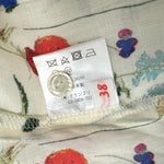 Load image into Gallery viewer, 【中古】クーポール coupole 花柄ブラウス スタンドカラー 薄手 透け感 クリーム色 レッド ブルー イエロー i0807n0034
