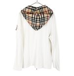 画像をギャラリービューアに読み込む, 【中古】バーバリー BURBERRY ジップアップ パーカー フーディー ノバチェック ホワイト j0417aq00224
