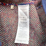 画像をギャラリービューアに読み込む, 【中古】GUCCI グッチ GG柄 ニットカーディガン ウール ブルー スタッズ i1024oq006550
