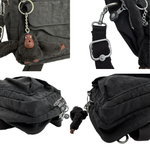 将图片加载到图库查看器，【中古】Kipling キプリング ショルダーバッグ 3WAY バックパック リュック ハンドバッグ モンキーチャーム付き ブラック 軽量 i0731wq0285
