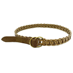 画像をギャラリービューアに読み込む, 【中古】ANGLO レザーベルト 編込み メッシュベルト ベージュ i0731wq0051
