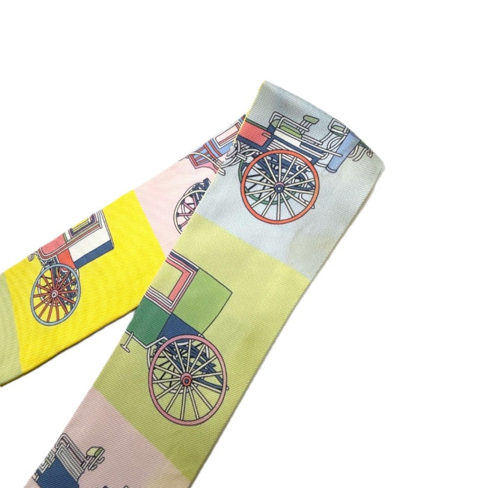 【中古】エルメス HERMES ツイリー スカーフ スリム 馬車 パステルカラー 可愛い マルチカラー i0515lq012104