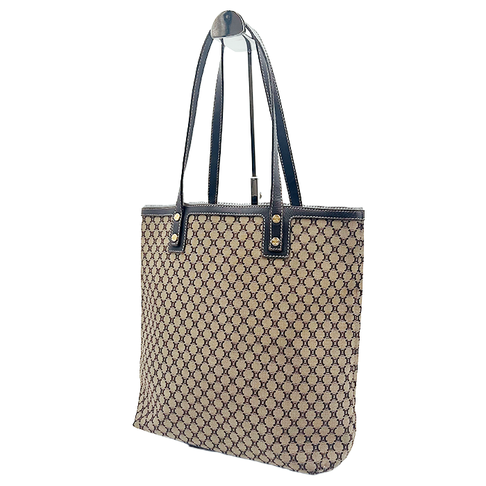 CELINE セリーヌ　ハンドバック　マカダム柄 中古】CELINE セリーヌ マカダム柄 トートバッグ ハンドバッグ