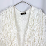 Load image into Gallery viewer, 【中古】ドゥロワー Drawer フリンジニットベスト ジレ ロングフリンジ ホワイト 白 i0324h00554
