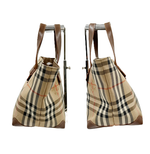将图片加载到图库查看器，【中古】BURBERRY バーバリー ノバチェック トートバッグ ベージュ ロゴ i0922lq01038
