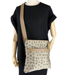 将图片加载到图库查看器，【中古】Salvatore Ferragamo フェラガモ ショルダーバッグ キャンバス ベージュ 斜めがけ ロゴ i0907oq02857
