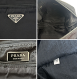 画像をギャラリービューアに読み込む, 【中古】PRADA プラダ ナイロン ショルダーバッグ ブラック 三角ロゴプレート j0417aq00347
