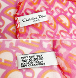 将图片加载到图库查看器，【中古】Christian Dior クリスチャンディオール ロゴ シルクスカーフ ピンク×オレンジ レディース j0417aq02329
