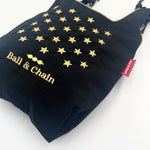 将图片加载到图库查看器，【中古】ボールアンドチェーン Ball&amp;Chain ショルダーバッグ ポシェット 星柄刺しゅう ブラック ゴールド h0826m0233
