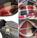 画像をギャラリービューアに読み込む, 【中古】ブルーレーベル クレストブリッジ BLUE LABEL CRESTBRIDGE ショルダーバッグ ブラック チェック裏地 ナイロン 斜め掛け i1207oq01642
