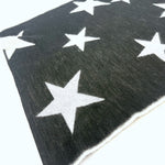 将图片加载到图库查看器，【中古】カリマール Calimar ニットストール マフラー 星柄 スター 透け感 ブラック ホワイト 黒 白 i0127m0076
