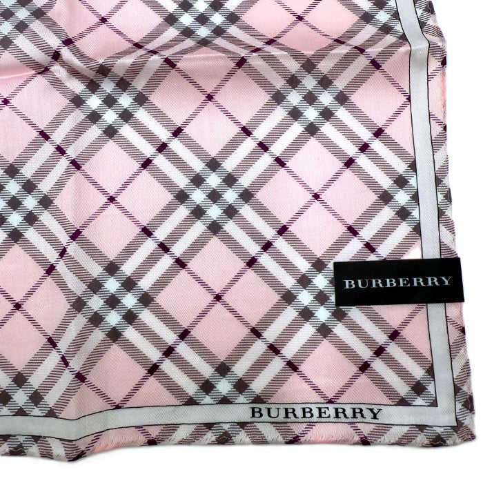 【中古】バーバリー BURBERRY ハンカチ3点セット ハンドタオル チェック 未使用品 ピンク ベージュ ライトブルー i0619wq0465