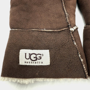 【中古】アグ UGG 手袋 グローブ ムートン 内側ボア 防寒 モコモコ 軽量 ブラウン h1226wq0277