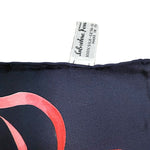 将图片加载到图库查看器，【中古】サルヴァトーレフェラガモ Salvatore Ferragamo スカーフ シルク 果物 食器柄 ネイビー アイボリー i0606aq02430
