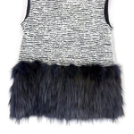 Load image into Gallery viewer, 【中古】Drawer ドゥロワー ノースリーブトップス 38 レディース ツイード ファー切替 シルク混 i1222h00562
