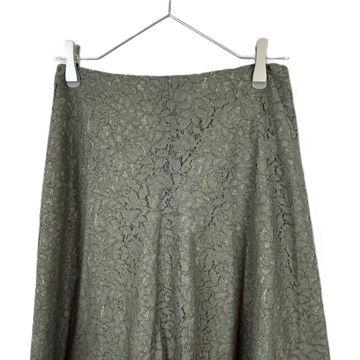 【中古】ノーリーズ NOLLEY'S 総レースフレアスカート 上品 カーキ系 くすみカラー i0807n0243