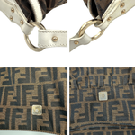画像をギャラリービューアに読み込む, 【中古】フェンディ FENDI ショルダーバッグ ズッカ柄 白縁 パイピング 大きめ ブラウン ホワイト i0413oq005400
