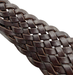 画像をギャラリービューアに読み込む, 【中古】ANGLO レザーベルト 編込み メッシュベルト ダークブラウン i0731wq0021
