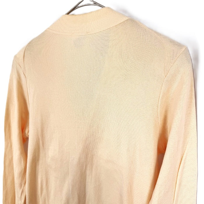 【中古】ルトロワ Letroyes カーディガン Vネック コットン 透け感 ペールオレンジ うすだいだい色 i0619wq05110