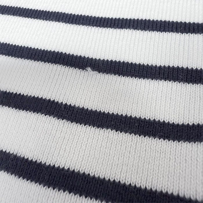 【中古】PETIT BATEAU プチバトー レディース ボーダー ニット セーター マリン 肩ボタン ワッペン付 長袖 i1031h0068