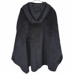 画像をギャラリービューアに読み込む, 【中古】BACCA バッカ ポンチョコート フード付き ブラック 黒 ウール混 アウター i1215i02416
