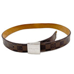 Load image into Gallery viewer, 【中古】ルイヴィトン LOUIS VUITTON ベルト ダミエ 80/32 メンズ レザー シルバーバックル i0810oq00792
