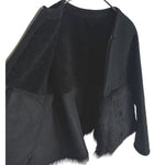 画像をギャラリービューアに読み込む, 【中古】Drawer ドゥロワー ムートンコート ブラック ファー切替 ノーカラー 羊革 i1219h003114
