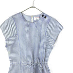 Load image into Gallery viewer, 【中古】オールドイングランド OLD ENGLAND ストライプワンピース フレンチスリーブ ウエストシェイプ ブルー ホワイト i0515n0064
