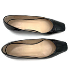 Load image into Gallery viewer, 【中古】バーニーズニューヨーク BARNEYS NEW YORK エナメルパンプス ローヒール スクエアトゥ ブラック 黒 i0624h00110
