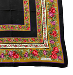 Load image into Gallery viewer, 【中古】イヴサンローラン Yves Saint Laurent 花柄スカーフ ローズ柄 ブラック ベージュ j0405oq01820

