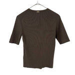 将图片加载到图库查看器，【中古】ミューズ ドゥーズィエムクラス Deuxieme Classe リブカットソー クルーネック 半袖 ブラウン 茶 i0526y01225
