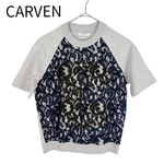 将图片加载到图库查看器，【中古】CARVEN カルヴェン レース切替 半袖トップス グレー サイズS コットン100％ j0527h0015
