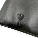 将图片加载到图库查看器，【中古】アミパリス AMI PARIS 財布 二つ折り シンプル 札入れ カード入れ 薄型 ブラック 黒 i0627aq03058
