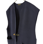 画像をギャラリービューアに読み込む, 【中古】ドゥロワー Drawer ジレ ベスト ネイビー ノースリーブ コットン i1117a00442
