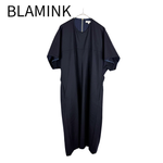 画像をギャラリービューアに読み込む, 【中古】BLAMINK ブラミンク ワンピース ネイビー 半袖 ロング シンプル i1027h00333
