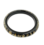 画像をギャラリービューアに読み込む, 【中古】ルイヴィトン Louis Vuitton バングル アンクルージョン ブラック モノグラム フラワー LVロゴ j0115lq026154
