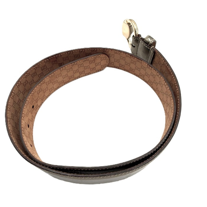 【中古】グッチ GUCCI ベルト バンブーバックル メタリック GGマーク ブロンズ ゴールド i0522lq01466