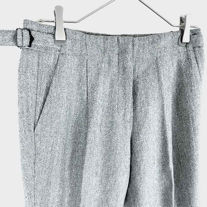 【中古】JOSEPH ジョゼフ ウールパンツ ヘリンボーン アジャスター ストレート 通勤 オフィス i0911n0064