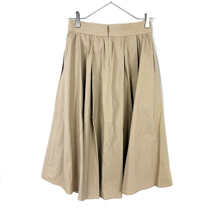 【中古】セオリーリュクス Theory luxe フレアスカート コットン 薄手 ミディ丈 ベージュ i0807n0065