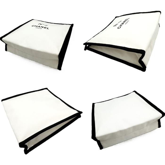 【中古】シャネル CHANEL ノベルティポーチ ファスナー付き シンプル おしゃれ ホワイト ブラック i0731wq0335