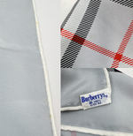 将图片加载到图库查看器，【中古】BURBERRY バーバリーズ スカーフ グレー チェック柄 シルク100% 大判 i0907oq02330
