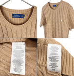 画像をギャラリービューアに読み込む, 【中古】ポロラルフローレン POLO RALPH LAUREN 半袖 ケーブルニット コットン100％   M j0902u00314
