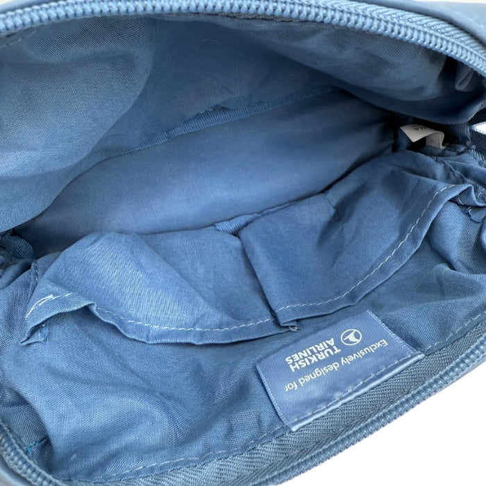 【中古】フェラガモ Ferragamo ノベルティポーチ ストラップ付き シンプル くすみブルー i0731wq0355