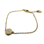 画像をギャラリービューアに読み込む, 【中古】スワロフスキー SWAROVSKI ブレスレット ゴールド チェーン ラウンドクリスタル レディース アクセサリー i0810oq02520
