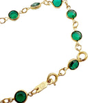 画像をギャラリービューアに読み込む, 【中古】スワロフスキー SWAROVSKI ブレスレット ゴールド×グリーン ストーン チェーン レディース アクセサリー i0810oq02430
