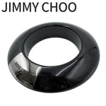 Load image into Gallery viewer, 【中古】ジミーチュウ JIMMY CHOO バングル ブラック シルバー ロゴプレート j0712oq00120

