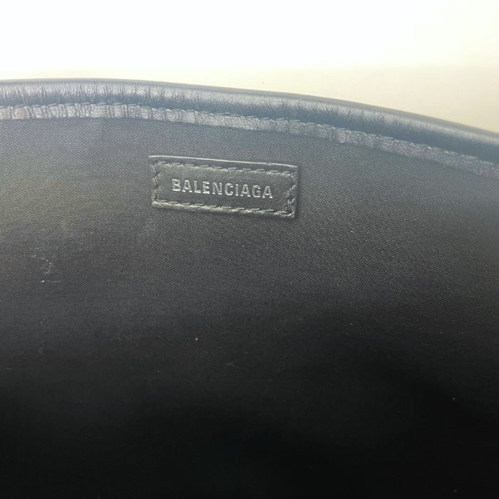 【中古】バレンシアガ Balenciaga トートバッグ カバス 台形 人気 ポーチ付き ネイビー ブラック 紺 黒 h0708lq010396